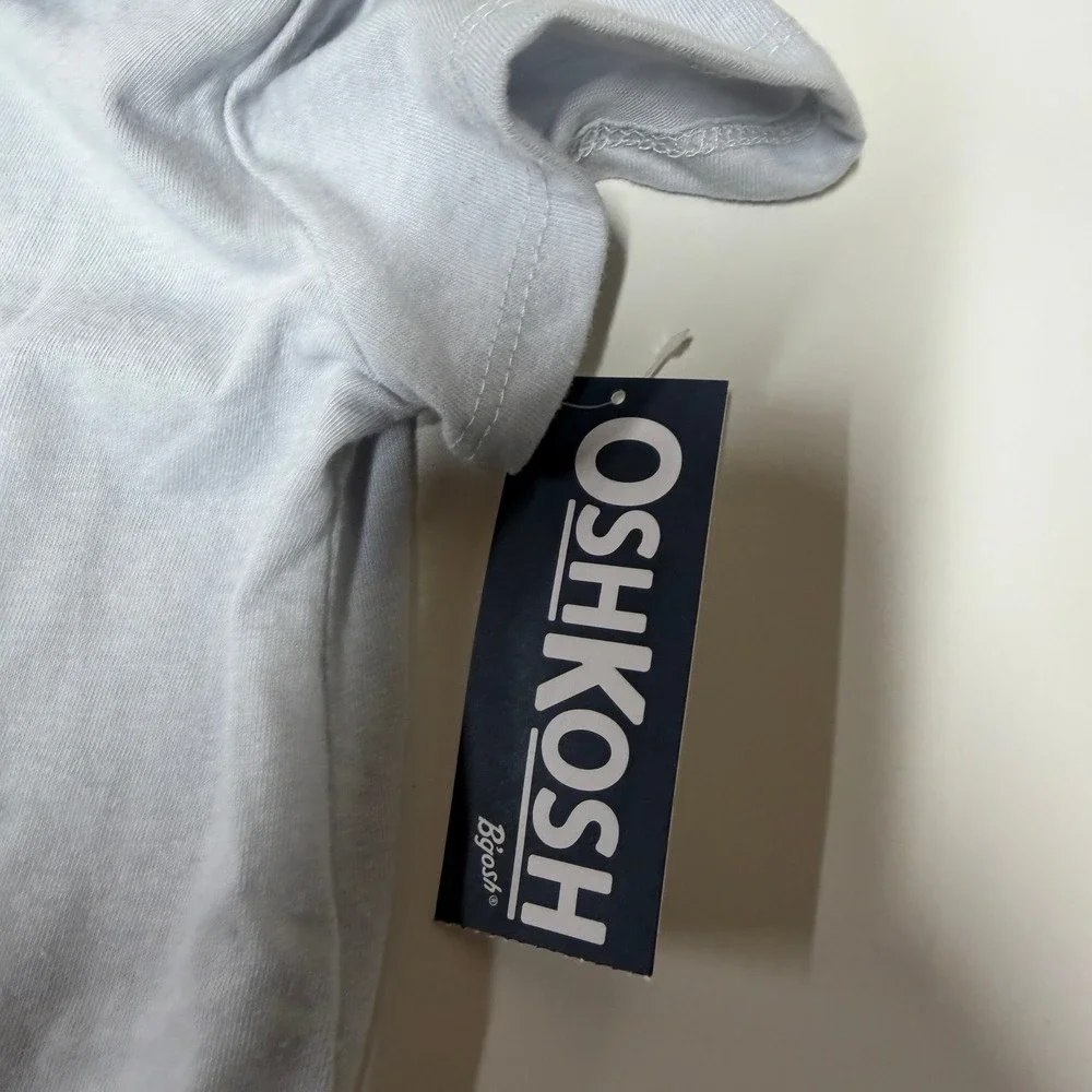 OshKosh Bgosh Girls Light Blue Cat Angel Graphic Tee Shirt Size S 6-7